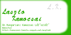 laszlo kamocsai business card